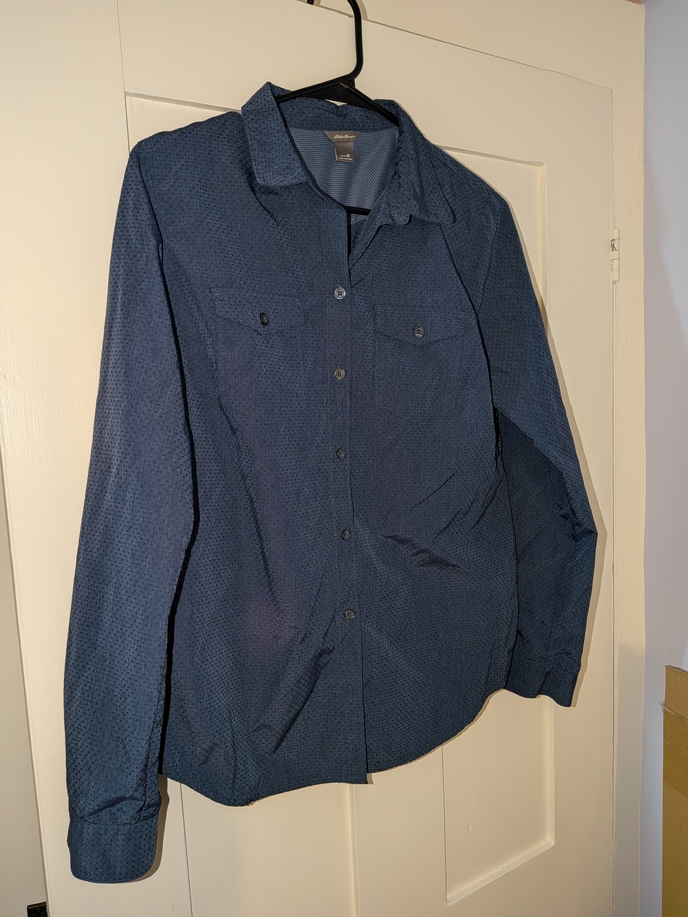 Eddie Bauer Navy Blue Button-Front Women's Shirt